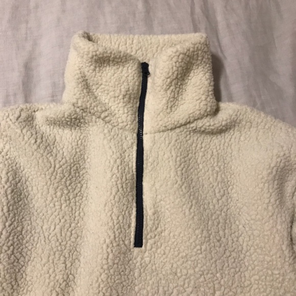 Jcrew half-zip Sherpa sweatshirt, cream, size small - Picture 4 of 6